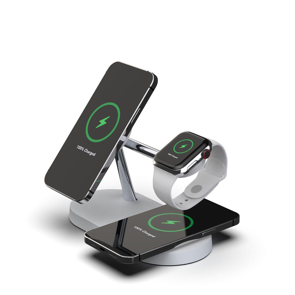 5-in-1 Magnetic Wireless Charging Station – Phone, Watch, Earbuds (15W Fast Charge)